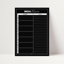 Load image into Gallery viewer, Magnet Meal Planner / The List - Classic Black A4