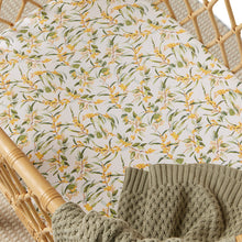 Load image into Gallery viewer, Golden Wattle l Organic Bassinet Sheet / Change Pad Cover - Snuggle Hunny