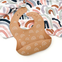 Load image into Gallery viewer, Silicone Catch Bib - Green Lily
