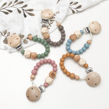 Load image into Gallery viewer, Caramel Rainbow - Elements Silicone Dummy Holder - Green Lily