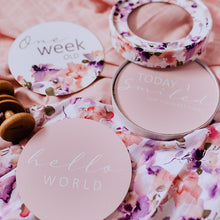 Load image into Gallery viewer, Blushing Beauty & Musk Reversible Milestone Cards - Snuggle Hunny Kids - Green Lily