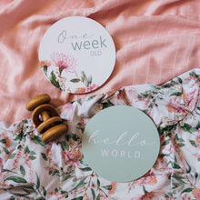 Load image into Gallery viewer, Wattle & Sage Reversible Milestone Cards - Snuggle Hunny Kids - Green Lily