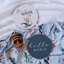 Load image into Gallery viewer, Whale & Azure Reversible Milestone Cards - Snuggle Hunny Kids - Green Lily