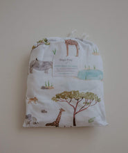 Load image into Gallery viewer, Safari l Fitted Cot Sheet - Snuggle Hunny Kids - Green Lily