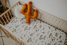 Load image into Gallery viewer, Safari l Fitted Cot Sheet - Snuggle Hunny Kids - Green Lily