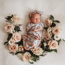 Load image into Gallery viewer, Vintage Blossom | Snuggle Swaddle & Topknot Set - Snuggle Hunny Kids