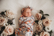 Load image into Gallery viewer, Vintage Blossom | Snuggle Swaddle & Topknot Set - Snuggle Hunny Kids