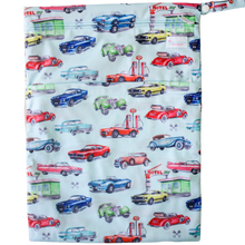 Load image into Gallery viewer, Boho Babes - Retro Cars - Large Wetbag - Green Lily