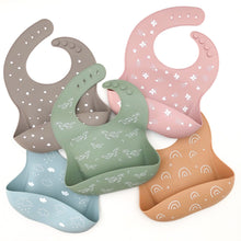 Load image into Gallery viewer, Silicone Catch Bib - Green Lily