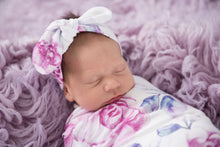 Load image into Gallery viewer, Lilac Skies | Snuggle Swaddle & Topknot Set - Snuggle Hunny Kids
