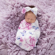 Load image into Gallery viewer, Lilac Skies | Snuggle Swaddle & Topknot Set - Snuggle Hunny Kids