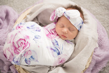 Load image into Gallery viewer, Lilac Skies | Snuggle Swaddle & Topknot Set - Snuggle Hunny Kids