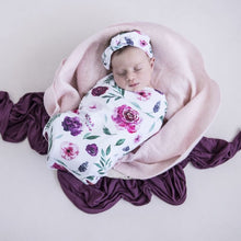 Load image into Gallery viewer, Peony Bloom  | Snuggle Swaddle & Topknot Set - Snuggle Hunny Kids
