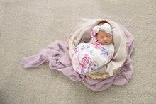 Load image into Gallery viewer, Lilac Skies | Snuggle Swaddle & Topknot Set - Snuggle Hunny Kids