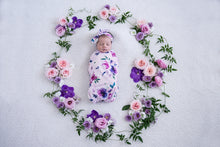 Load image into Gallery viewer, Floral Kiss | Snuggle Swaddle & Topknot Set - Snuggle Hunny Kids