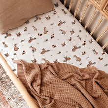 Load image into Gallery viewer, Fox l Fitted Cot Sheet - Snuggle Hunny Kids

