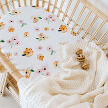 Load image into Gallery viewer, Poppy l Bassinet Sheet / Change Pad Cover - Snuggle Hunny Kids - Green Lily
