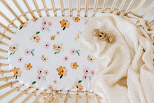 Load image into Gallery viewer, Poppy l Bassinet Sheet / Change Pad Cover - Snuggle Hunny Kids - Green Lily