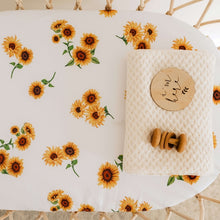 Load image into Gallery viewer, Sunflower l Bassinet Sheet / Change Pad Cover - Snuggle Hunny Kids - Green Lily
