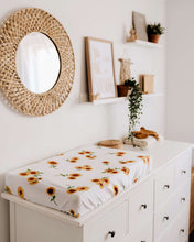 Load image into Gallery viewer, Sunflower l Bassinet Sheet / Change Pad Cover - Snuggle Hunny Kids - Green Lily