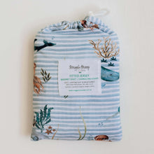 Load image into Gallery viewer, Whale l Bassinet Sheet / Change Pad Cover - Snuggle Hunny Kids - Green Lily