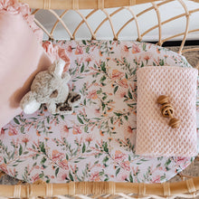 Load image into Gallery viewer, Wattle l Bassinet Sheet / Change Pad Cover - Snuggle Hunny Kids - Green Lily