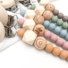 Load image into Gallery viewer, Caramel Rainbow - Elements Silicone Dummy Holder - Green Lily