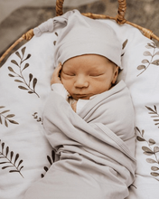 Load image into Gallery viewer, Wild Fern Warm Grey l Organic Muslin Wrap - Green Lily