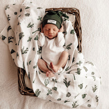 Load image into Gallery viewer, Cactus l Organic Muslin Wrap - Green Lily 
