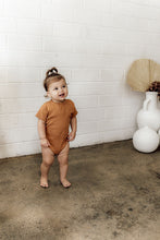 Load image into Gallery viewer, Chesnut Short Sleeve Bodysuit - Organic Clothing by Snuggle Hunny Kids