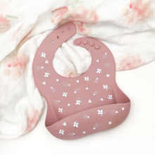 Load image into Gallery viewer, Silicone Catch Bib - Green Lily