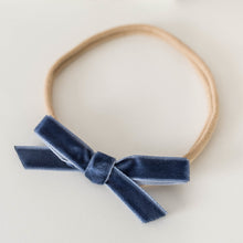 Load image into Gallery viewer, Navy Moonlight Velvet Bow