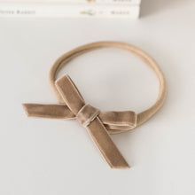 Load image into Gallery viewer, Pebble Velvet Bow - Green Lily