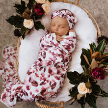 Load image into Gallery viewer, Fluer l Baby Jersey Wrap & Topknot Set - Snugge Hunny Kids - Green Lily