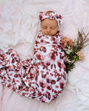 Load image into Gallery viewer, Fluer l Baby Jersey Wrap & Topknot Set - Snugge Hunny Kids - Green Lily