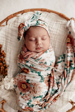 Load image into Gallery viewer, Florence l Baby Jersey Wrap & Topknot Set - Snugge Hunny Kids - Green Lily