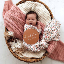 Load image into Gallery viewer, Spring Floral  | Baby Jersey Wrap & Topknot Set - Snuggle Hunny