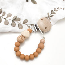 Load image into Gallery viewer, Caramel Rainbow - Elements Silicone Dummy Holder - Green Lily