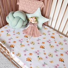 Load image into Gallery viewer, Poppy l Fitted Cot Sheet - Snuggle Hunny Kids - Green Lily 
