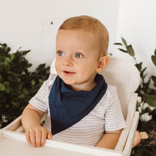 Load image into Gallery viewer, Navy l Dribble Bandana Bib l Snuggle Hunny Kids - Green Lily
