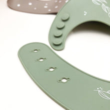 Load image into Gallery viewer, Silicone Catch Bib - Green Lily