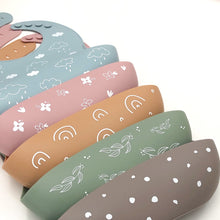 Load image into Gallery viewer, Silicone Catch Bib - Green Lily