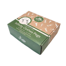 Load image into Gallery viewer, Twin Pack Stainless Steel Infinity Clothes Pegs 40 Regular & 10 Large - Green Lily