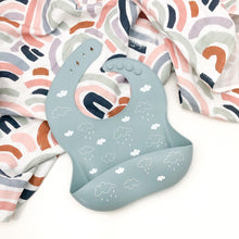 Load image into Gallery viewer, Silicone Catch Bib - Green Lily