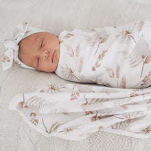 Load image into Gallery viewer, Snuggly Jacks -  Porcelain Jersey Swaddle Stretch Wrap & Top Knot