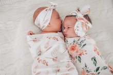 Load image into Gallery viewer, Snuggly Jacks -  Porcelain Jersey Swaddle Stretch Wrap & Top Knot