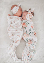 Load image into Gallery viewer, Snuggly Jacks -  Porcelain Jersey Swaddle Stretch Wrap & Top Knot