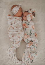 Load image into Gallery viewer, Snuggly Jacks -  Porcelain Jersey Swaddle Stretch Wrap & Top Knot