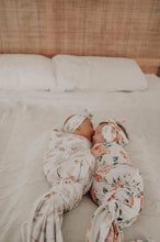 Load image into Gallery viewer, Snuggly Jacks -  Porcelain Jersey Swaddle Stretch Wrap & Top Knot