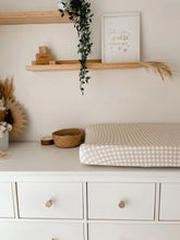 Load image into Gallery viewer, Snuggly Jacks - Sand Gingham Organic Cotton Bassinet Sheet / Change Mat Cover